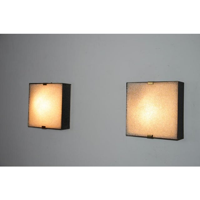 Mid-Century Square Flush Mounts, Italy, 1960s, Set of 2 For Sale - Image 11 of 15
