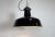 Industrial Black Enamel Factory Lamp with Cast Iron Top from Elektrosvit, 1950s For Sale - Image 11 of 18
