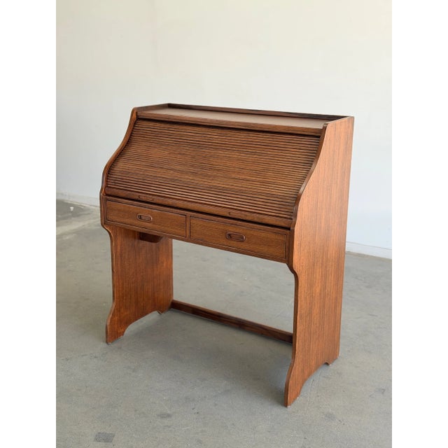 1970s Danish Modern Rolltop Desk For Sale - Image 5 of 18