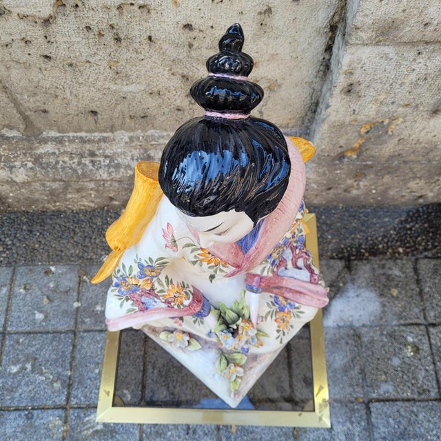 Geisha Ceramic Figure by Domenico Poloniato, Italy, 1960s For Sale - Image 16 of 18