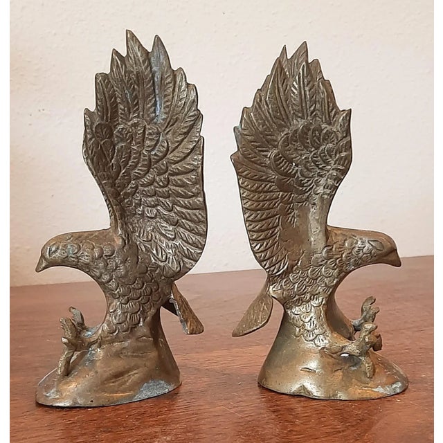 Vintage Brass Eagle Bird Bookends Usa America For Sale - Image 12 of 12