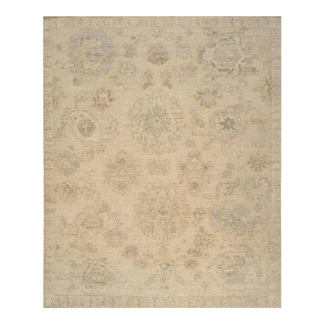 Oushak Wool Cream Area Rug, 8' 3'' X 10' 3'' For Sale