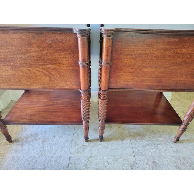 Set of Two Drawer Mahogany Nightstands by Ethan Allen For Sale - Image 11 of 17