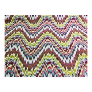 Jf Fabrics Perth-46 Flame Stitch Upholstery Fabric Green Purple Pink Blue