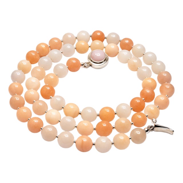 Oregon Peach Opal Beaded Necklace by Noblesse Oblige Studio, 24.5" For Sale
