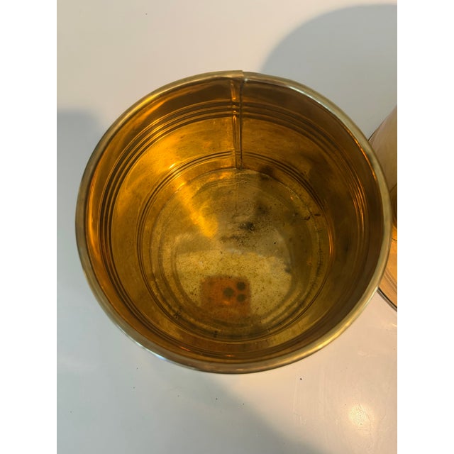 Vintage Brass Planter Set With Embossed Clam Shell Detail For Sale - Image 11 of 11