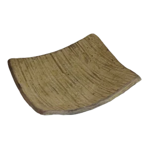 1980s Studio Pottery Footed Square Dish