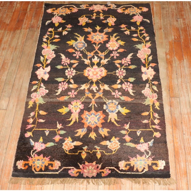 Vintage Floral Tibetan Rug - 2'9" x 4'10" For Sale In New York - Image 6 of 6