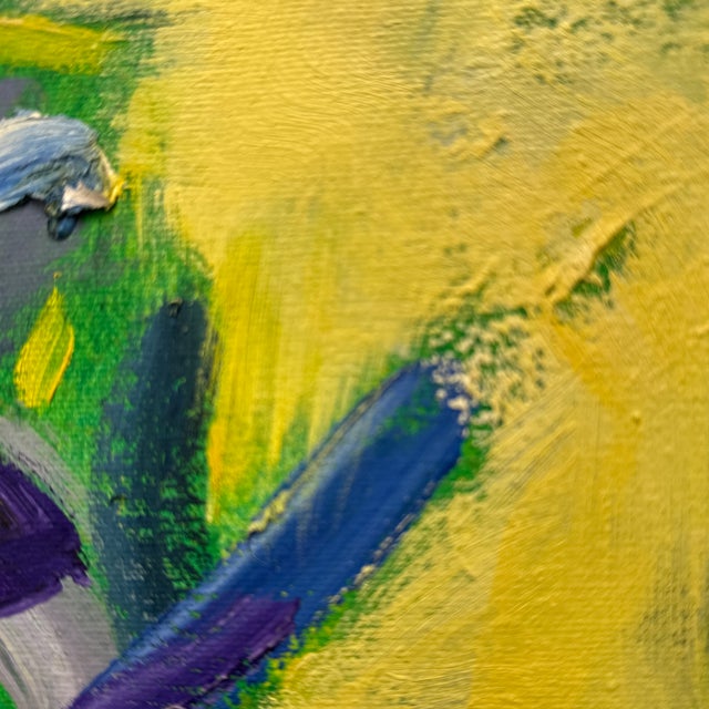 Late 20th Century Vibrant Abstract Acrylic on Canvas Painting, Signed For Sale - Image 9 of 12