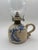 Early 20th Century Antique Blue & White Stoneware Oil Lamp With Glass Chimney For Sale - Image 5 of 10