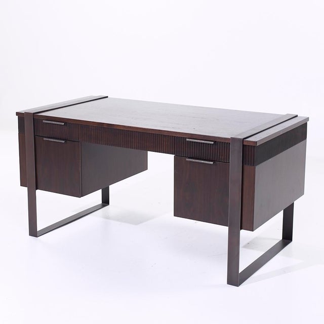 Brown Eurocraft Walnut Executive Desk For Sale - Image 8 of 12