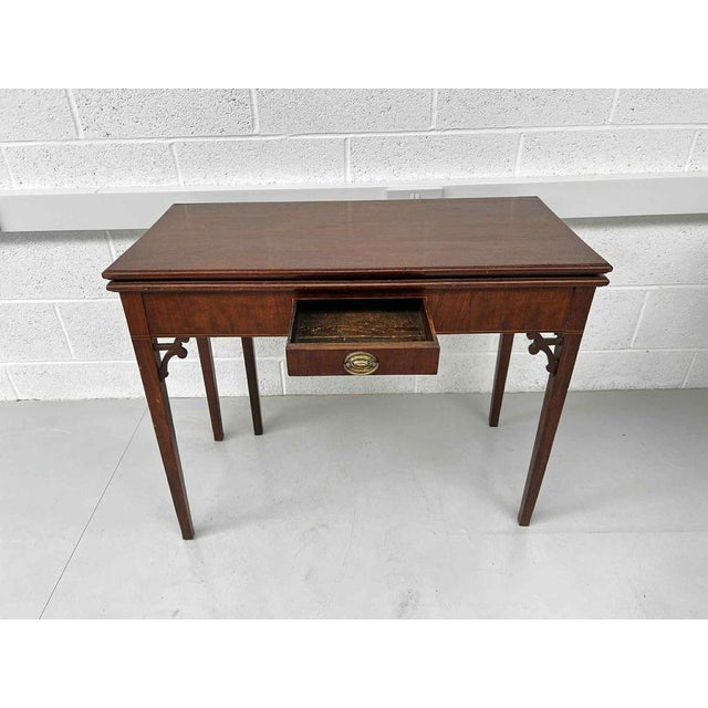 Antique Mahogany Fold Over Tea Table For Sale - Image 4 of 7
