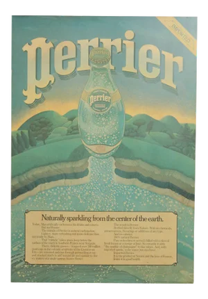 Perrier Large Vintage Decorative Advertising Wall Panel