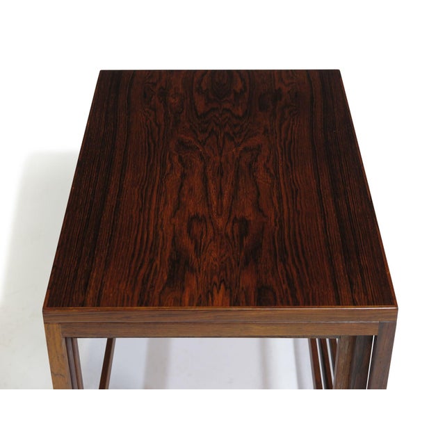 Wood Danish Modern Brazilian Rosewood Nesting Tables, Set of 3 For Sale - Image 7 of 11