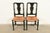 American Eldred Wheeler Queen Anne Black Lacquered Side Chairs or Dining Chairs With Rush Seats, Pair For Sale - Image 3 of 13