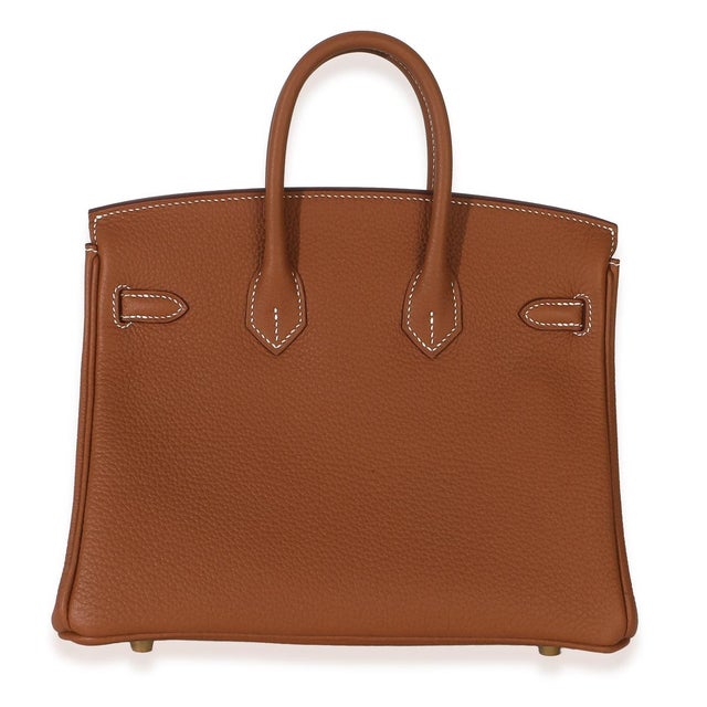 Gold Togo Birkin 25 GHW For Sale - Image 4 of 9