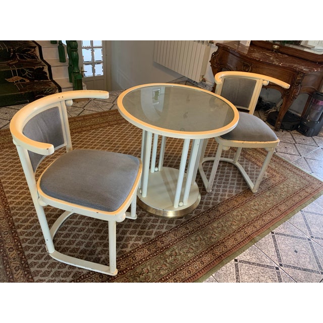 Wood Art Nouveau Table and Chairs by Josef Hoffmann for the Wittmann Company, Set of 3 For Sale - Image 7 of 18
