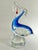 Glass Blown Glass Blue Pelican Art Sculpture With Red Fish, Murano Style For Sale - Image 7 of 7