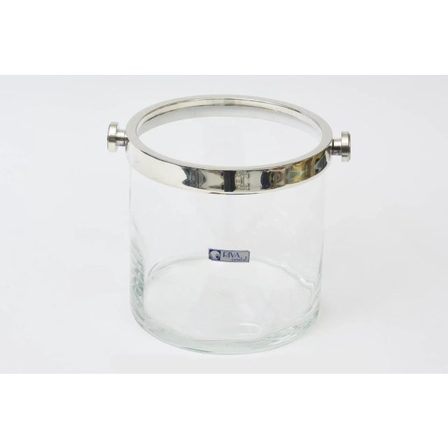 Brazilian Crystal Glass and Silver-Plate Ice Bucket by Riva 1990's For Sale - Image 9 of 10