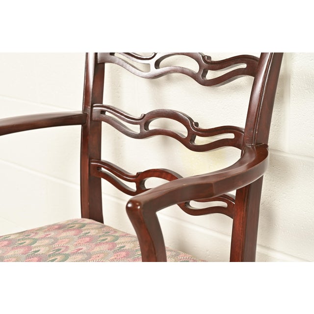 Baker Furniture Style Georgian Carved Mahogany Dining Chairs, Set of Six For Sale - Image 9 of 13
