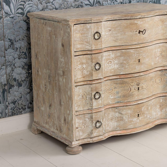 Early 19th C. Danish Baroque Arbalète Shaped Commode in Original Patina For Sale - Image 4 of 18
