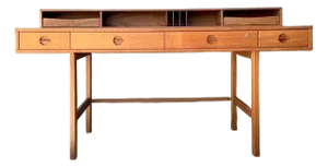 Vintage MCM Peter Lovig Nielsen for Hedensted Mobelfabrik Flip Top Teak Writing Desk