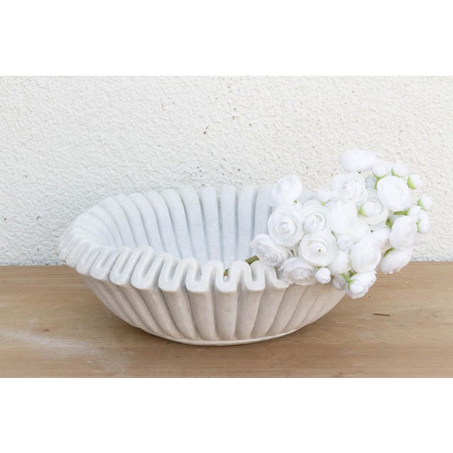 Stone Grand Fluted Marble Catch-All For Sale - Image 7 of 7