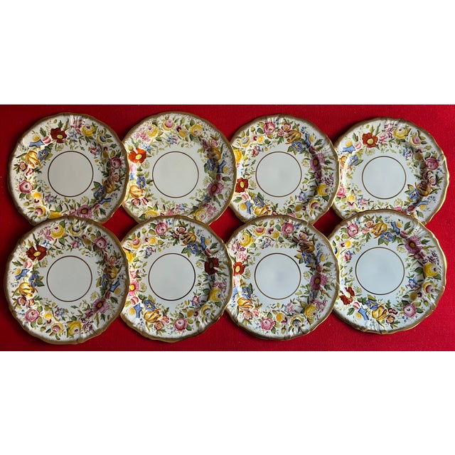 Green English Fine Bone China Floral 9 1/4" Porcelain Plates by Eaton and Hammersley - Set of 8 For Sale - Image 8 of 8