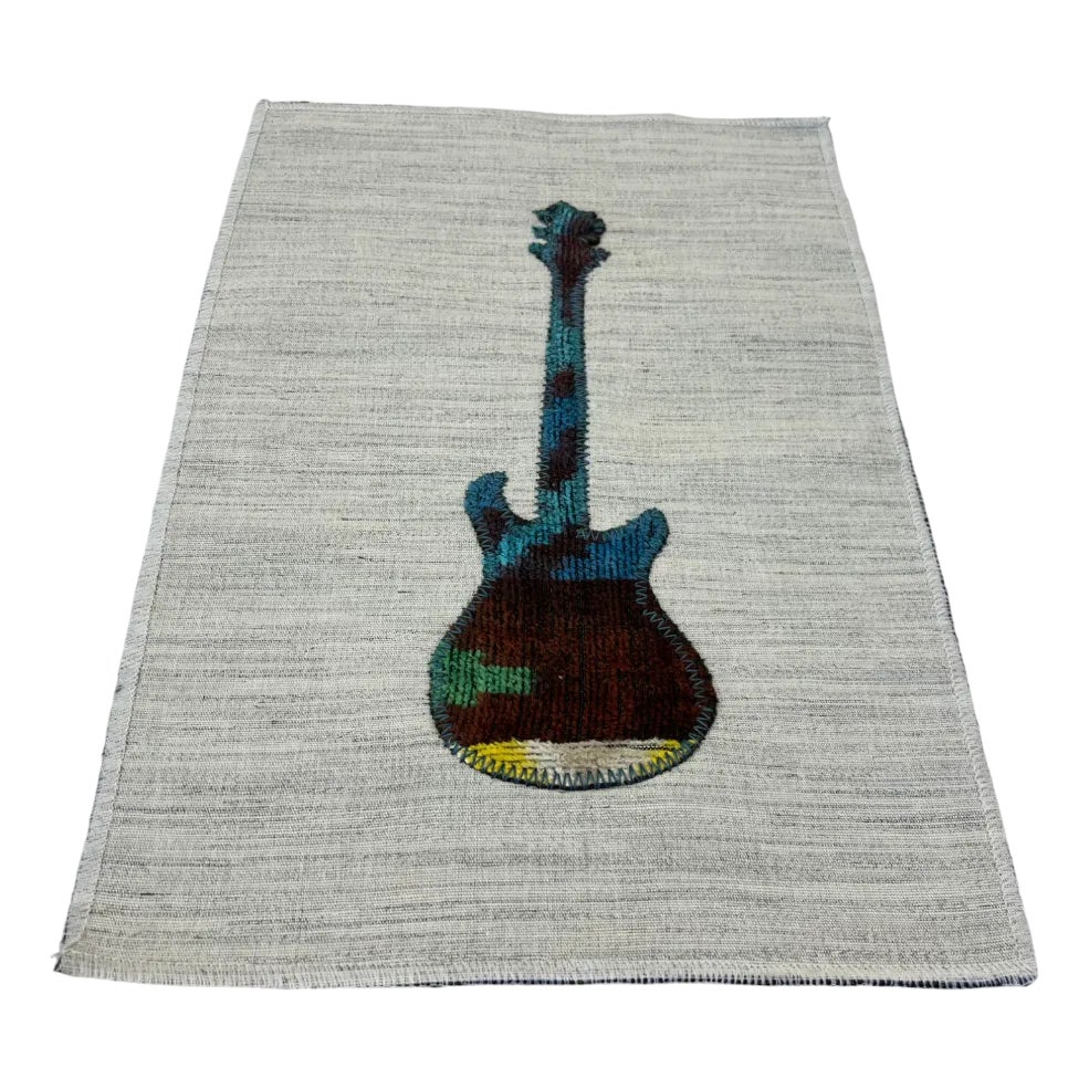 Handmade Silk Guitar Wall Hanging, 1980s Chairish