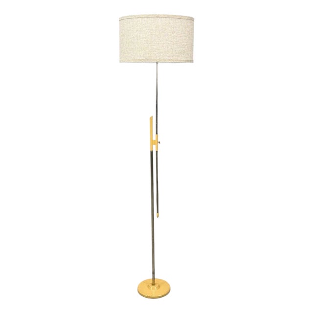 Polish Modern, Steel, Lacquered Metal, Adjustable Floor Lamp, Poland, 1960s For Sale