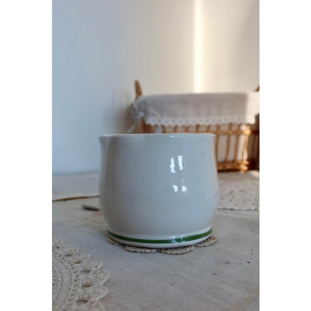 Ceramic Small Vintage Earthenware Planter with Pink Flower Pattern For Sale - Image 7 of 9