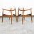 1960s Mid Century Modern Armchairs Dining Chairs Walnut Wood 2 Two White American Pair For Sale - Image 5 of 12