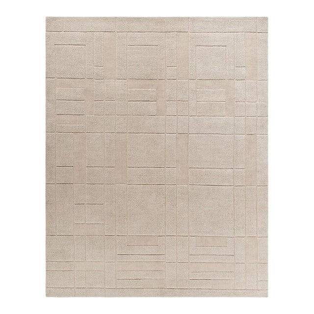 Frank Lloyd Wright Foundation x SURYA Luxuries Handmade Rug Sandstone 8x10 For Sale