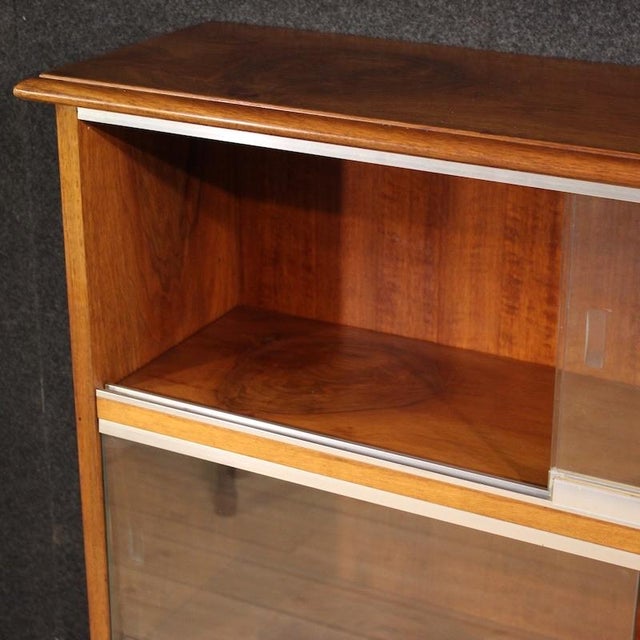 Italian Walnut Bookcase, 1960s For Sale - Image 13 of 14