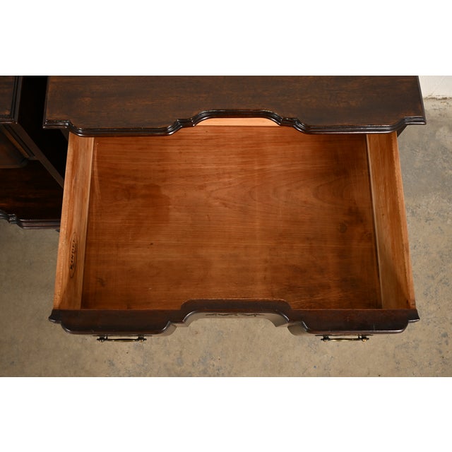 Brown Kindel Furniture Georgian Solid Mahogany Block Front Nightstand For Sale - Image 8 of 18