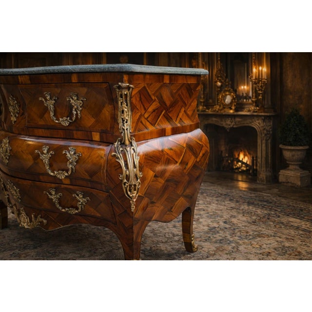 19th Century 1860 French Artisan Louis XVI Mahogany Green Marble Commode For Sale - Image 5 of 18