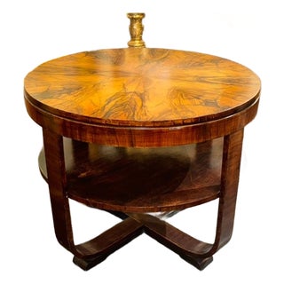 French Art Deco Black Walnut Side Table For Sale