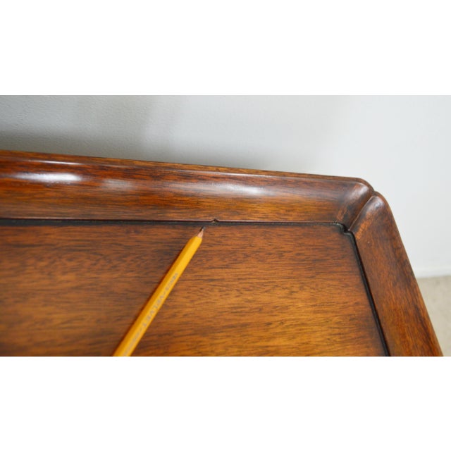 Side Table by Henkel Harris. Store item #537. It features two pull-out trays and solid wood construction.
