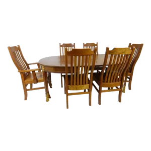 1960s Cherry Dining Room Set With 6 Chairs - 7 Pieces