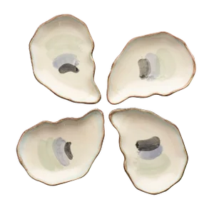 Seaside Oyster Plates, Small, Set of 4