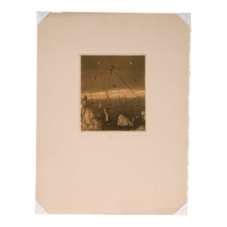 "t.a.m.p. #3" - 1975 Surrealist Lithograph by Jim Crabb For Sale