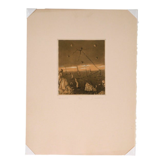 "t.a.m.p. #3" - 1975 Surrealist Lithograph by Jim Crabb For Sale