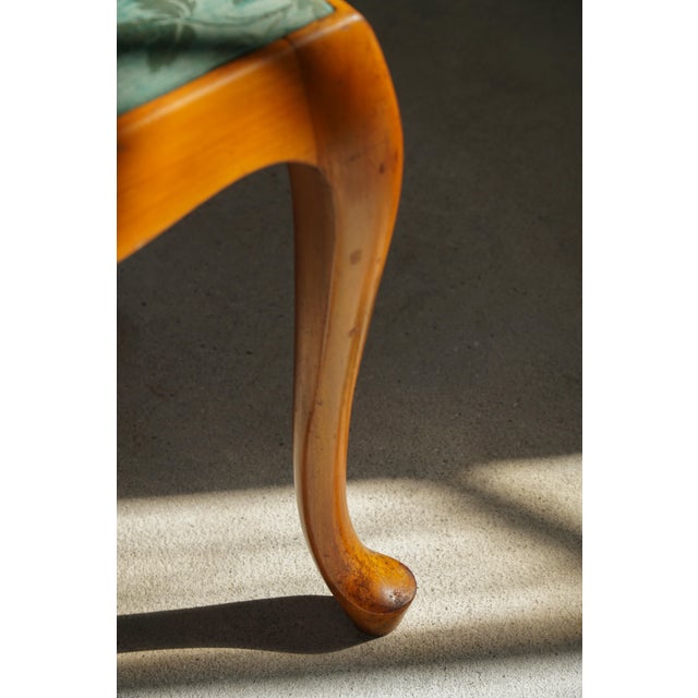 Gold Mid-Century Rococo Style Wooden Stools with Cabriole Legs, Denmark, 1940s, Set of 2 For Sale - Image 8 of 18