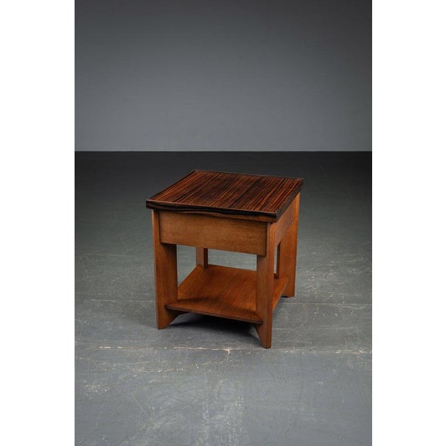 Hague School Side Table by Architect H. Wouda, 1920s For Sale - Image 8 of 13