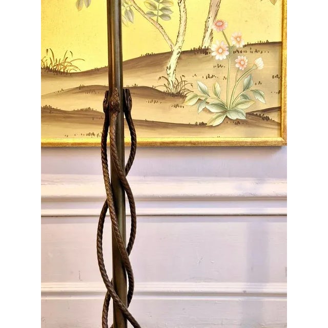 Vintage Bronze Floor Lamp with Entwined Snakes, 1950s For Sale - Image 13 of 15
