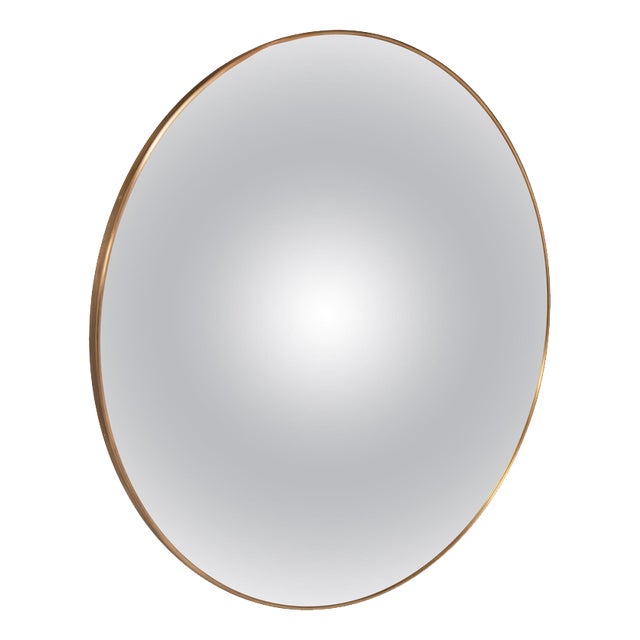 Convex Mirror with Brass Frame by Johanna Grawunder For Sale