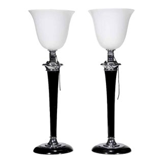 Mid 20th Century Mazda Art Deco Torchère Lamps - a Pair For Sale