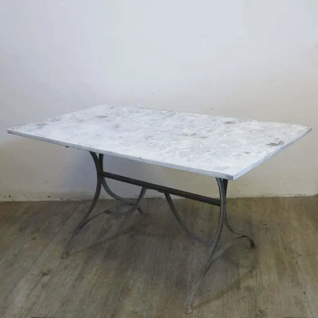 Industrial Metal & Wooden Dining Table, 1940s For Sale - Image 9 of 9