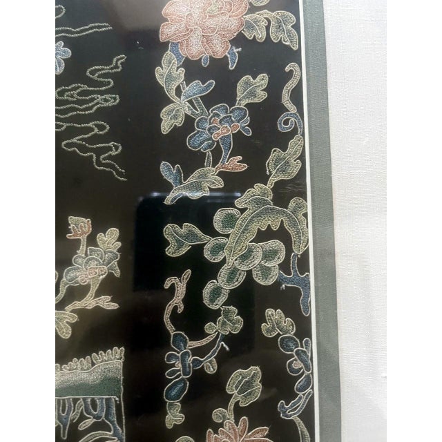 Framed Chinese Antique Textile Qing Dynasty Provenance For Sale - Image 10 of 15