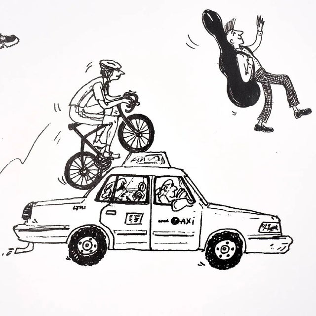 Schumacher SAMPLE - Schumacher x The New Yorker Joana Avillez's Street Scenes Wallpaper In Black & White For Sale - Image 4 of 5